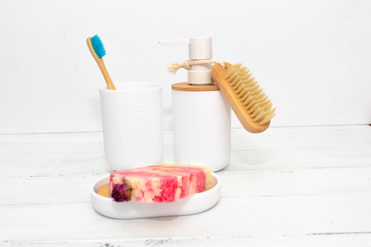 organic hygiene products in the bathroom 