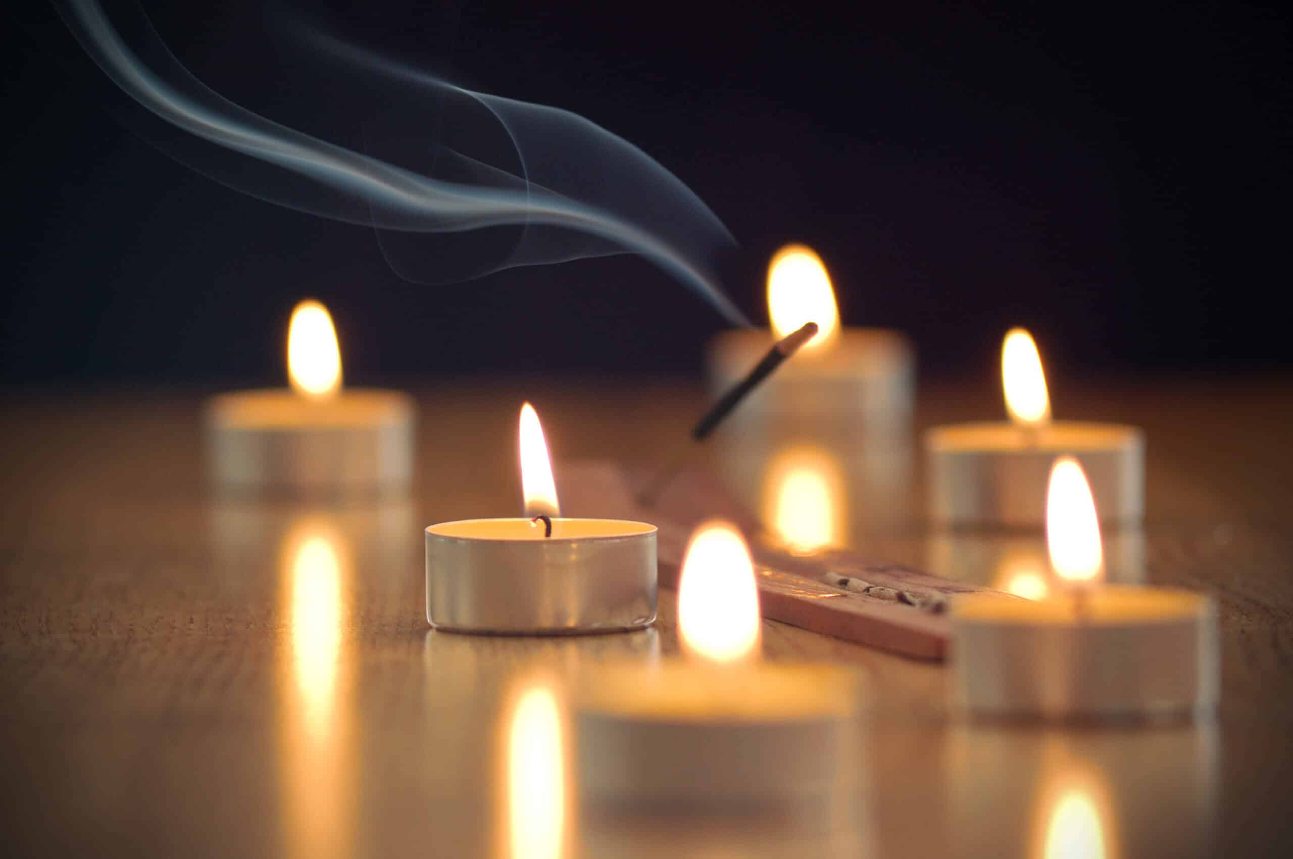 Still life with candles and incense stick