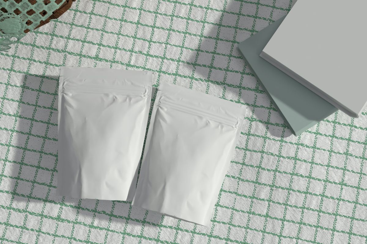 Image of a simple, white coffee package with no brand name or logo visible. The plain, minimalist packaging gives a clean and uncluttered appearance, emphasizing the pure, unadorned aesthetic.