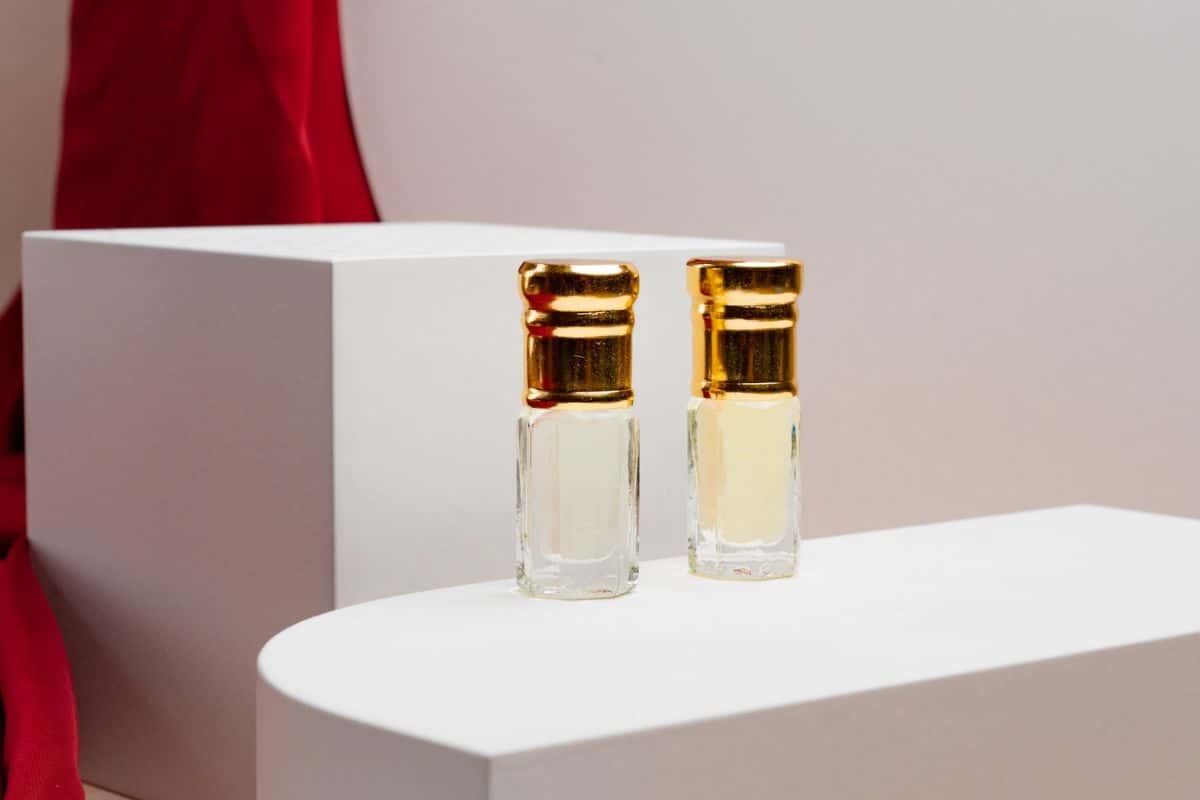 An assortment of miniature perfume bottles, each filled with a different scent, inviting exploration and discovery of various fragrances in sample-sized volumes.