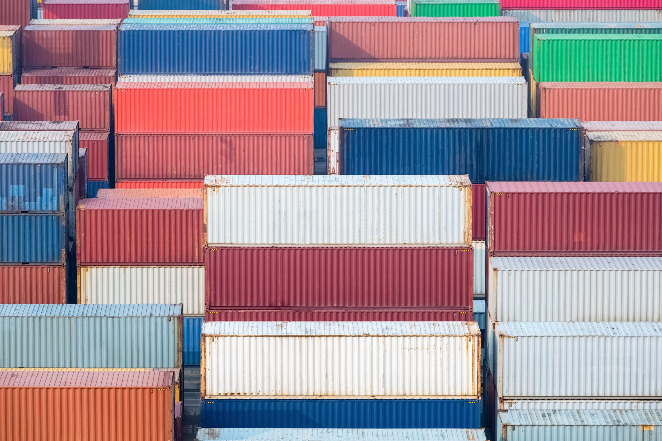container yard Nearshoring in morning, shanghai yangshan port