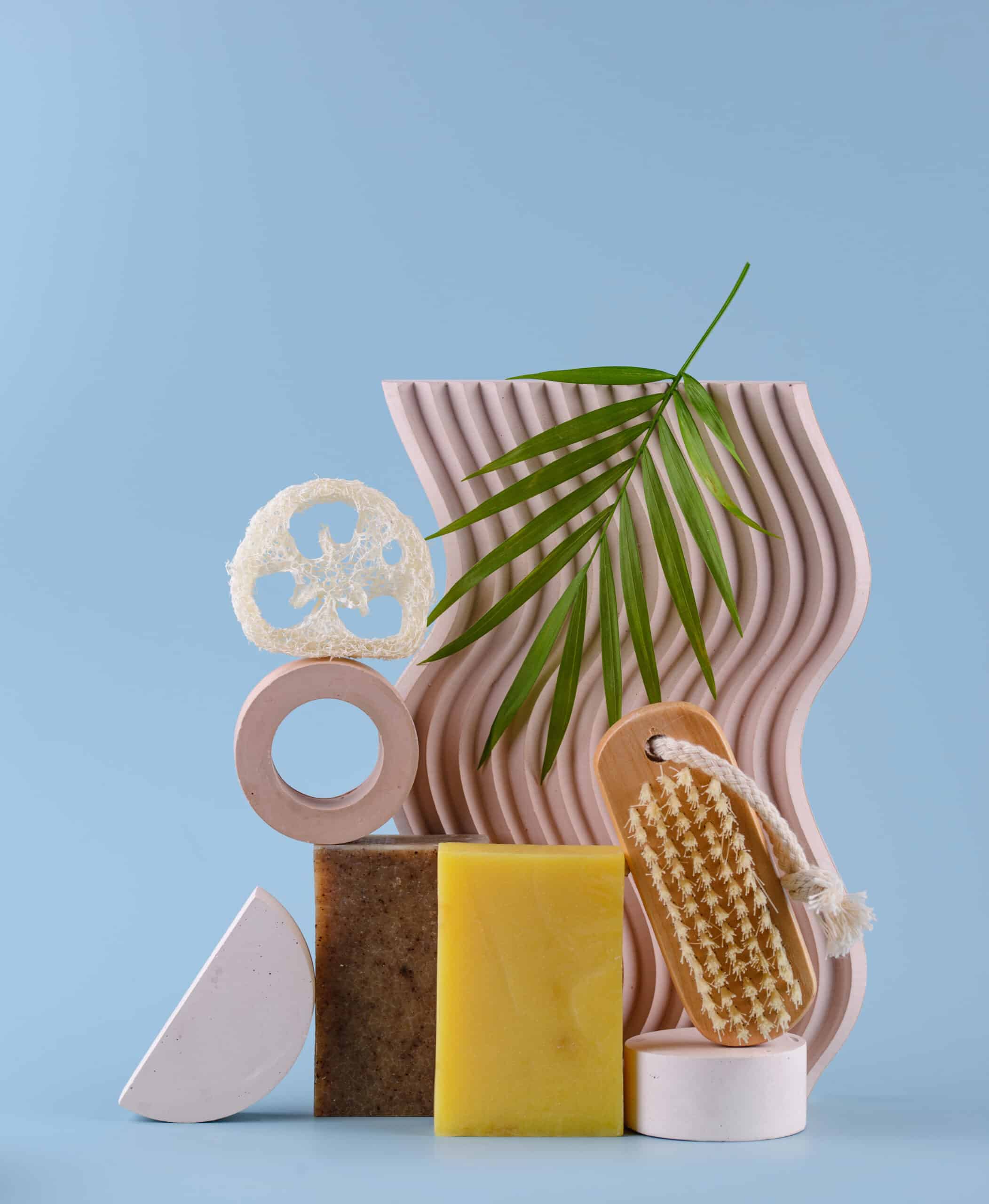 Reusable skincare accessorize. Zero waste sustainable lifestyle concept