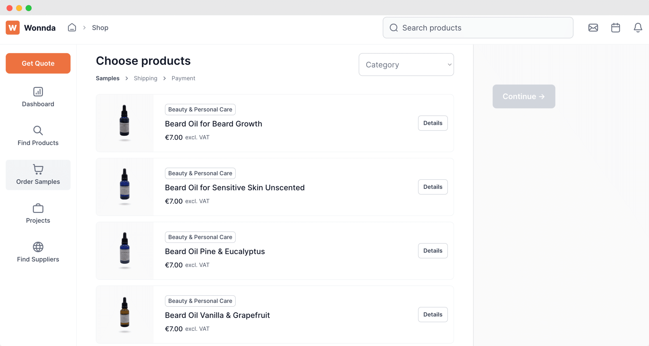 Wonnda's website - One central platform to source, launch and scale your product line.