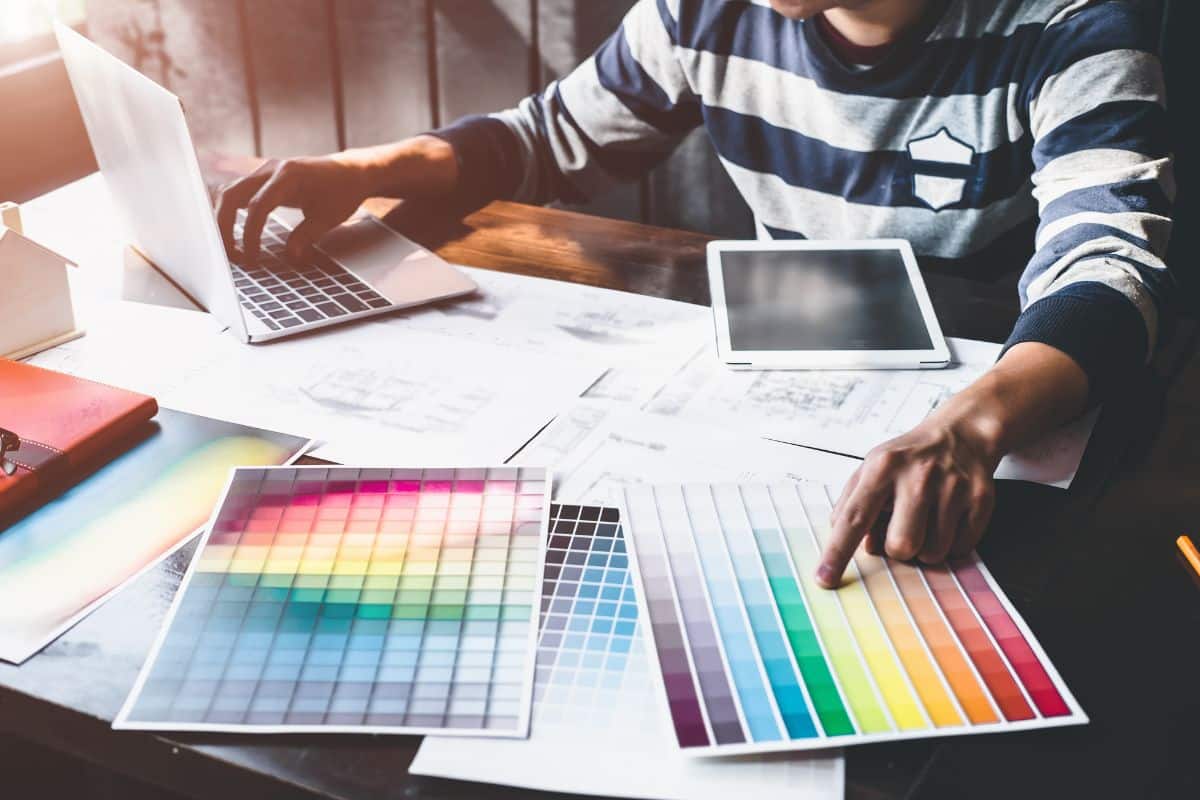 Man designing a new product